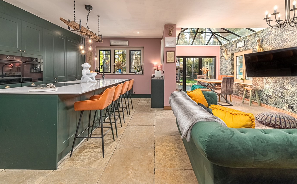 Somerset tumbled and brushed limestone floor tiles